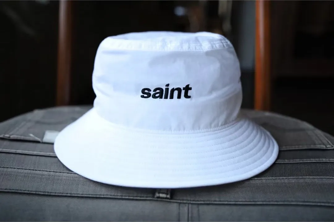 P78💰 SAINT official website 25SS new classic embroidered letter small label fisherman hat color: black milky white